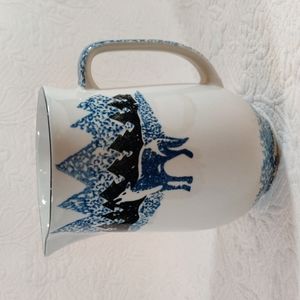 Ceramic Wolf Pitcher by Tienshan Folk Craft Sponge Glazing